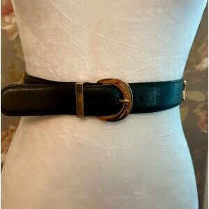 RARE Paloma Picasso black X leather belt - Vintage 80's LOOK! Small